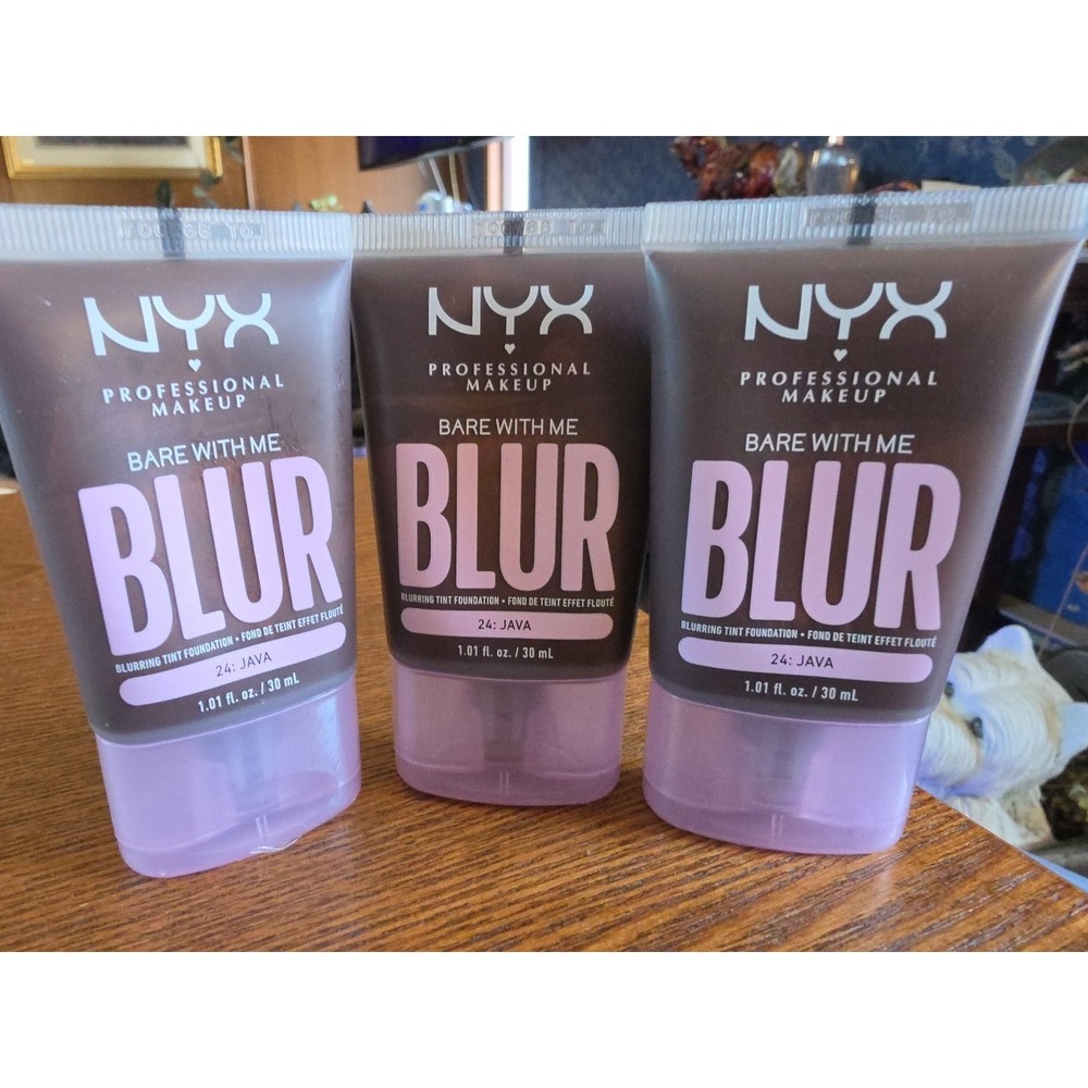 Lot Of 3 NYX PROFESSIONAL BARE With Me BLUR Skin Tint Foundation 24:‎ JAVA